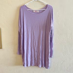 Krush Lavender Purple Long Sleeve Swing Style Top Medium